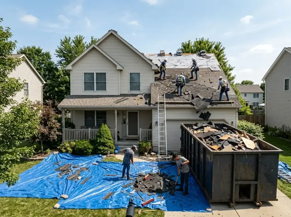 roof-replacement-debris-remova-004 — frequently asked questions, Cheapest Dumpster Rentals in Campton Hills, IL